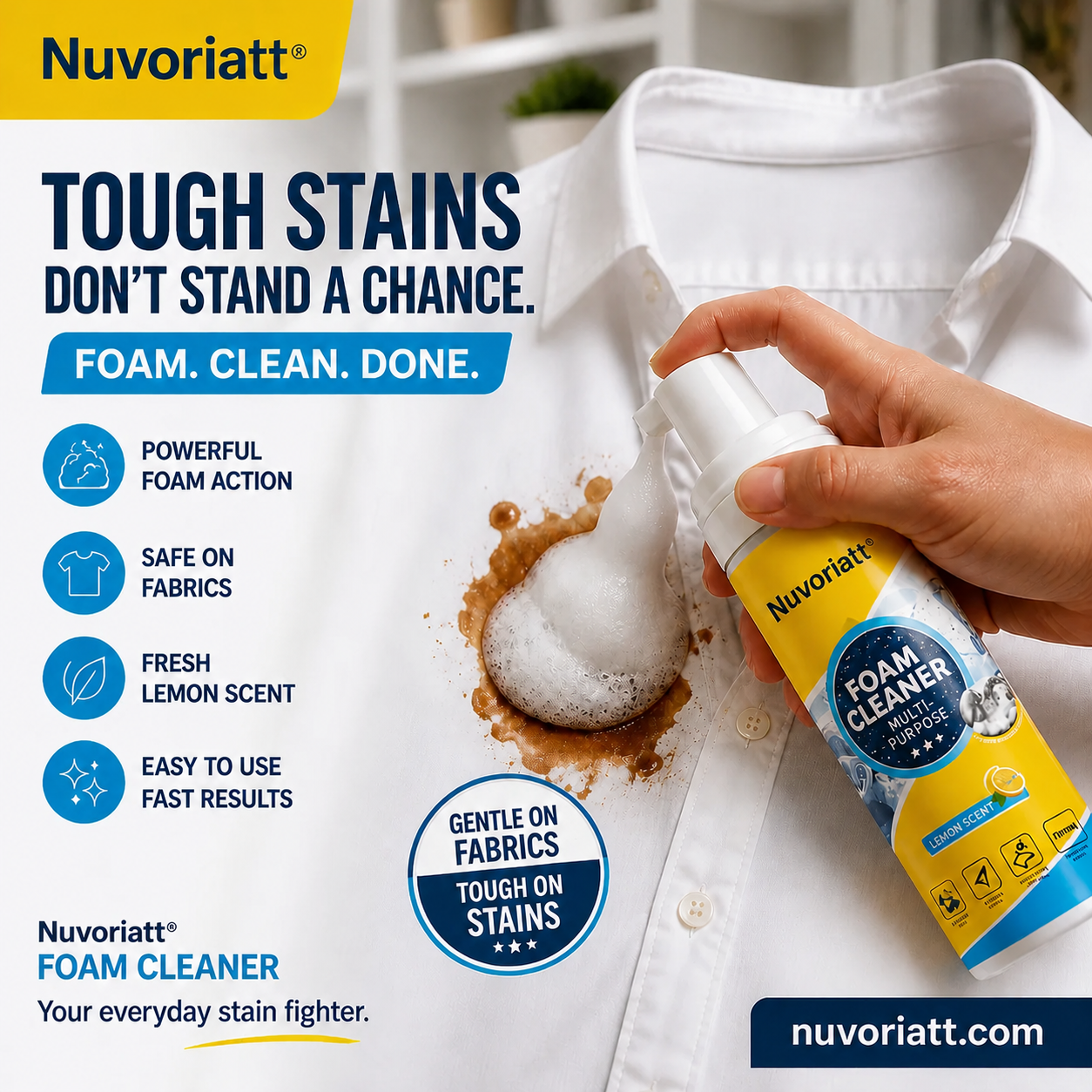 2026 HOT SALE 50K+ SOLD! 50% OFF! Grease & Stain Remover – Foam action, no harsh chemicals. Works on coffee, ink & oil. A true all‑rounder.