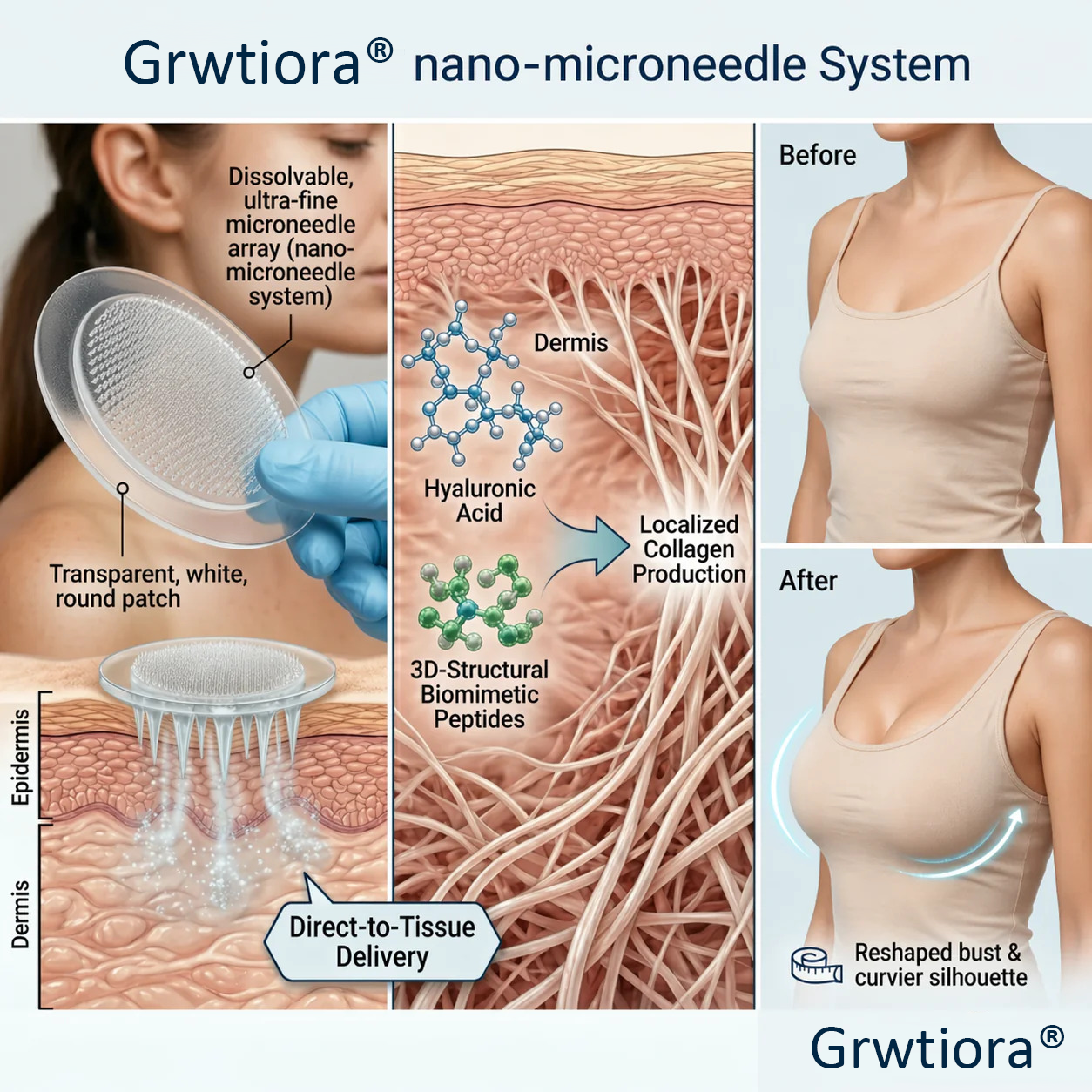 Grwtiora® Targeted Breast Enhancement Advanced Nano Microneedle Patch