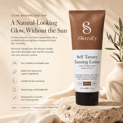 🔥Slimxify® Self Tanner Body Lotion 🌞 Best Gradual Natural Bronzed Sunless Hydrating Streak Free Tanning Glow