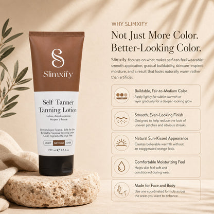 🔥Slimxify® Self Tanner Body Lotion 🌞 Best Gradual Natural Bronzed Sunless Hydrating Streak Free Tanning Glow