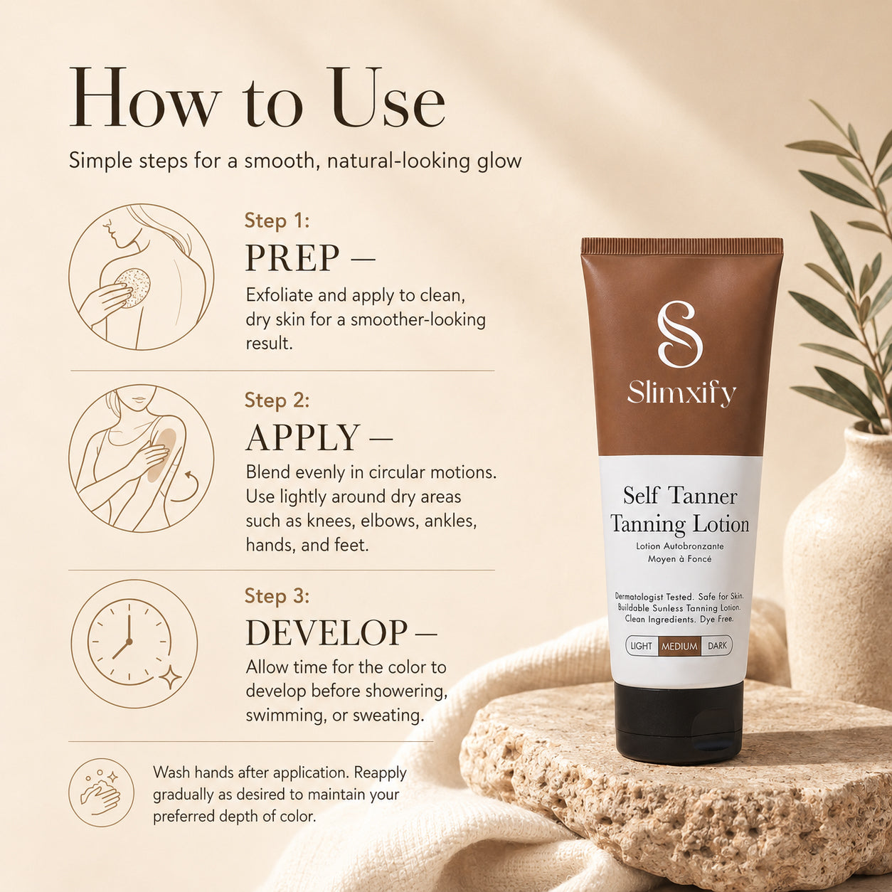 🔥Slimxify® Self Tanner Body Lotion 🌞 Best Gradual Natural Bronzed Sunless Hydrating Streak Free Tanning Glow